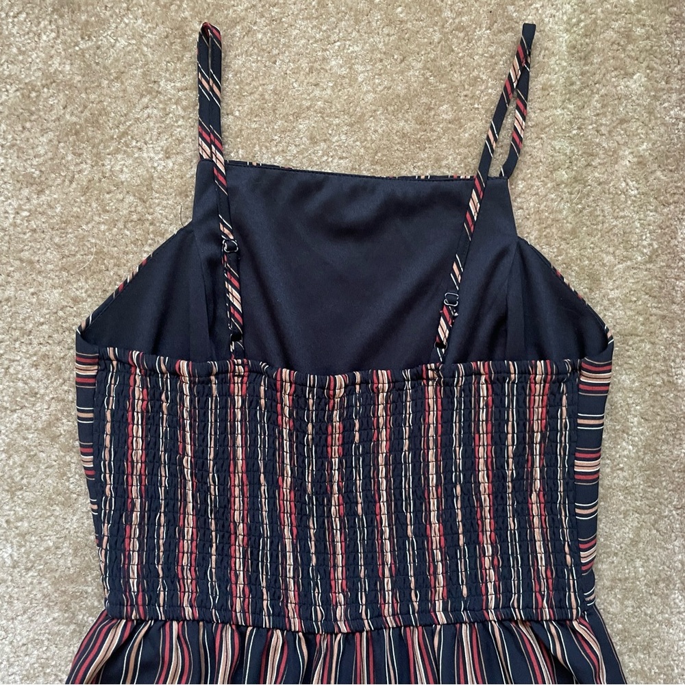 Striped Square Neck Wide Leg Jumpsuit - Picture 4 of 6